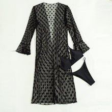 Load image into Gallery viewer, 3 Piece Bikini Classy Sexy Black Set Swimsuit With Cover Up
